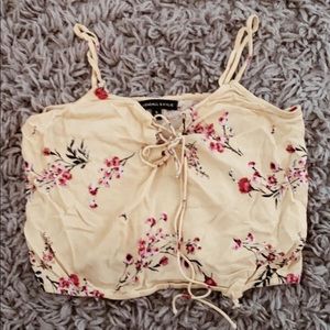 Kendall and Kylie yellow floral top